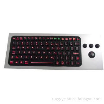 86 keys red silicone rubber military grade keyboard with PS